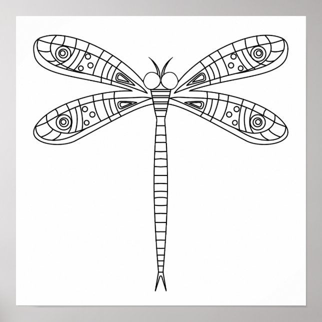 Dragonfly 1 Poster to Color (Front)