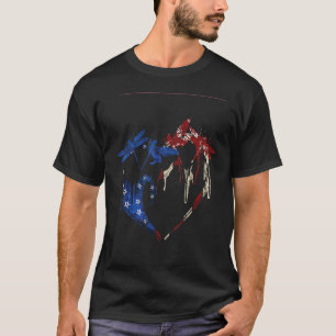 Dragonfly 4th Of July Men Dragonfly  USA Flag Amer T-Shirt