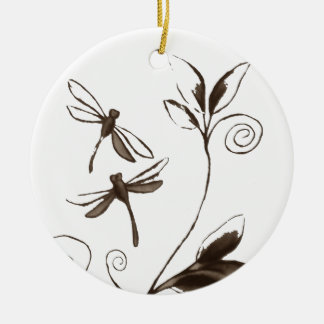 Dragonfly Abstract Ceramic Ornament