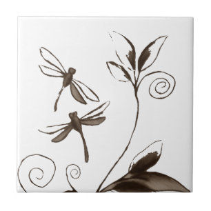 Dragonfly Abstract Ceramic Tile