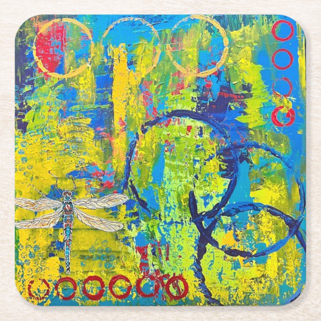 Dragonfly Abstract Coaster Set (Front)