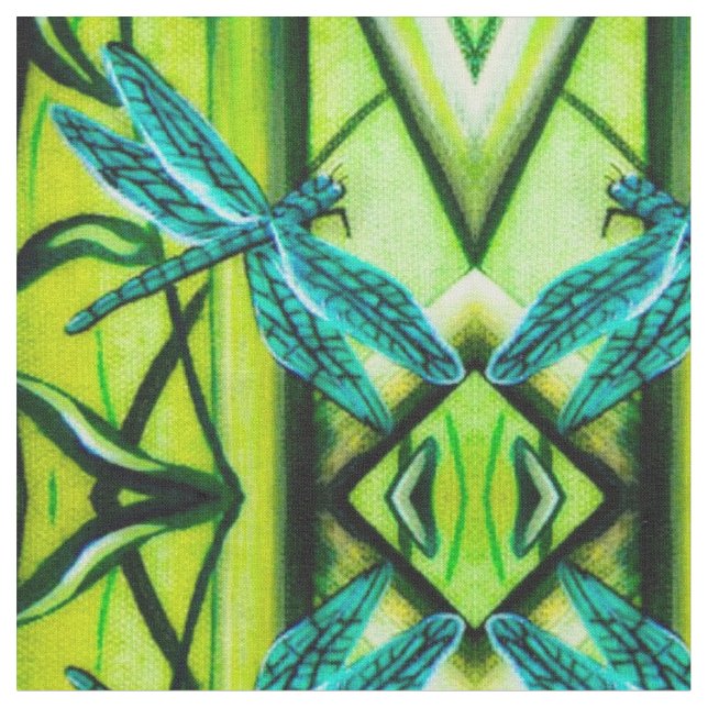 Dragonfly Abstract Fabric (Close Up)
