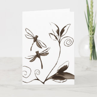 Dragonfly Abstract Holiday Card