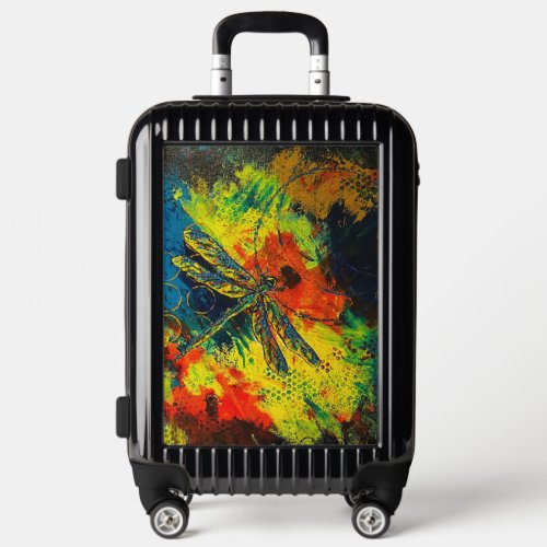 Dragonfly abstract luggage