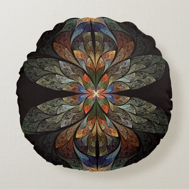 Dragonfly Abstract Round Pillow (Front)