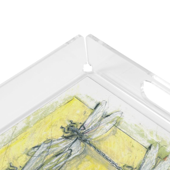 Dragonfly Acrylic Serving Tray (Corner)