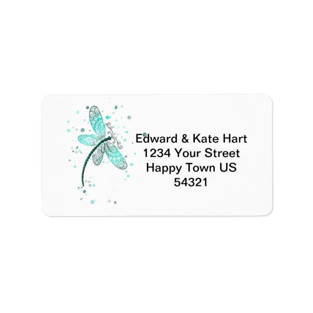 Dragonfly Address Label Zazzle
