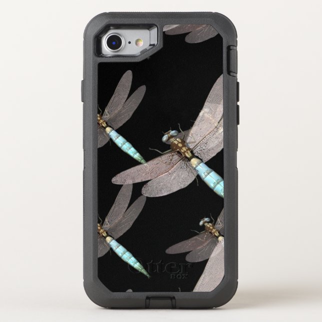 Dragonfly Air Force on Black Otterbox iPhone Case (Back)