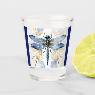 Dragonfly Alcohol Ink Shot Glass