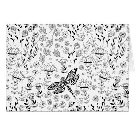 Dragonfly and flowers cards (Front Horizontal)