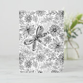 Dragonfly and flowers doodle (Standing Front)