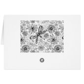 Dragonfly and flowers doodle cards (Back Horizontal)