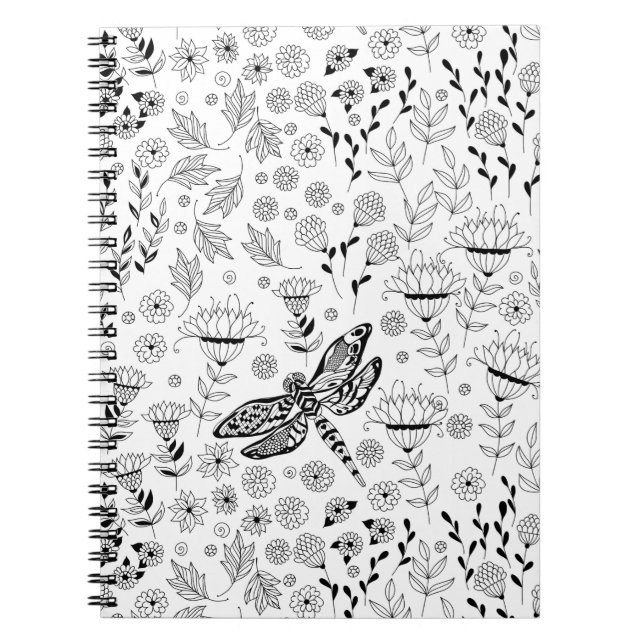 Dragonfly and flowers notebook (Front)