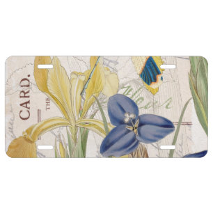 Dragonfly and Irises License Plate