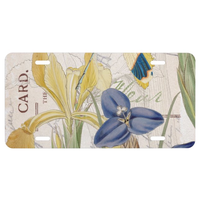 Dragonfly and Irises License Plate (Front)