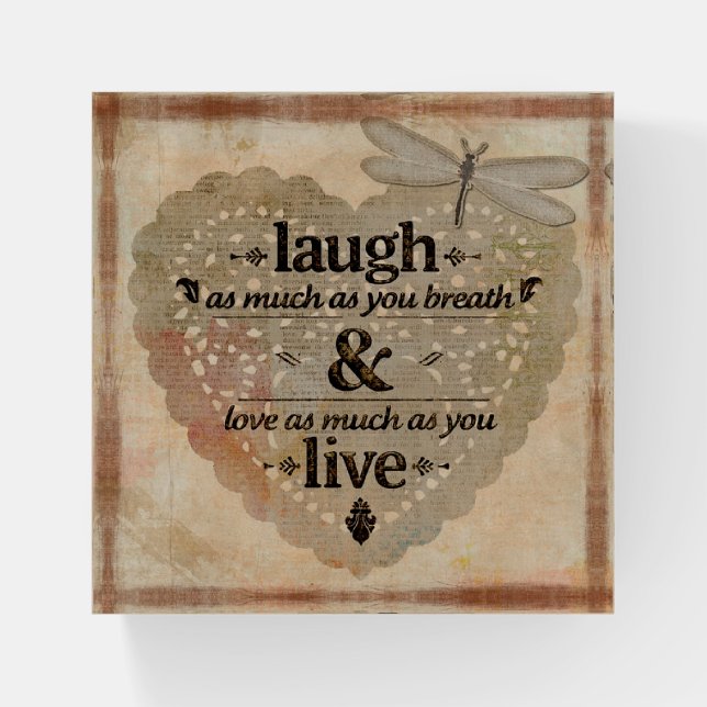 Dragonfly and Quote Paperweight (Front)