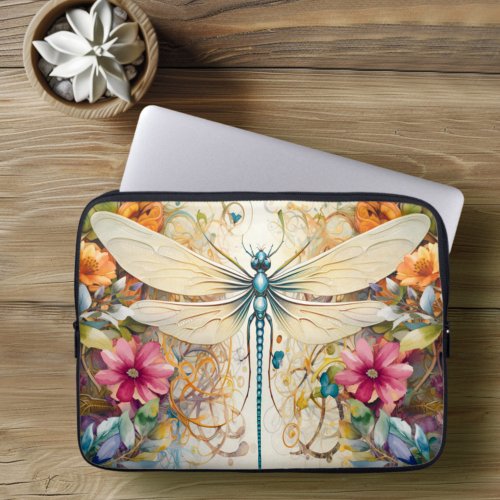 Dragonfly And Wildflowers Laptop Sleeve