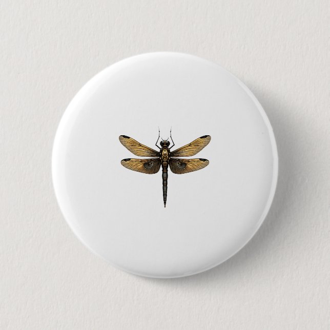 Dragonfly Animal Art Graphic Dragonfly (1) Button (Front)