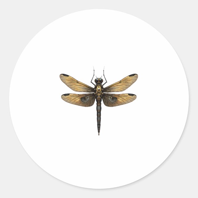 Dragonfly Animal Art Graphic Dragonfly (1) Classic Round Sticker (Front)