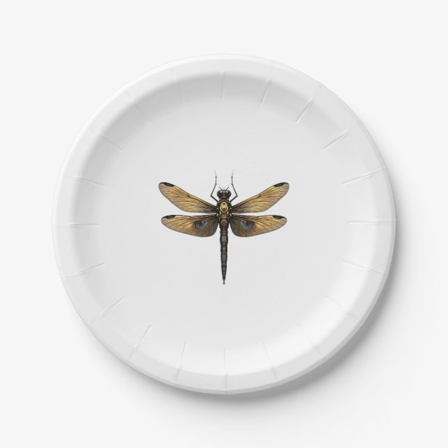 Dragonfly Animal Art Graphic Dragonfly (1) Paper Plates (Front)