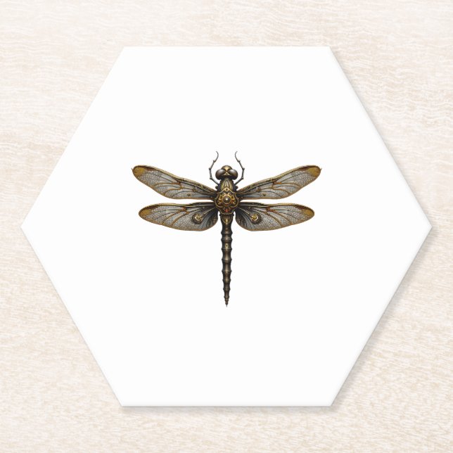 Dragonfly Animal Art Graphic Dragonfly (2) Paper Coaster (Front)