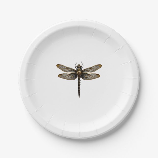 Dragonfly Animal Art Graphic Dragonfly (2) Paper Plates (Front)