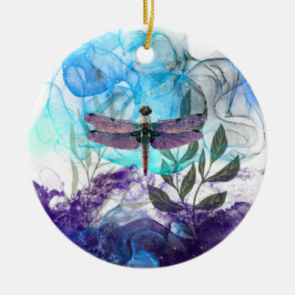 Dragonfly art ceramic ornament