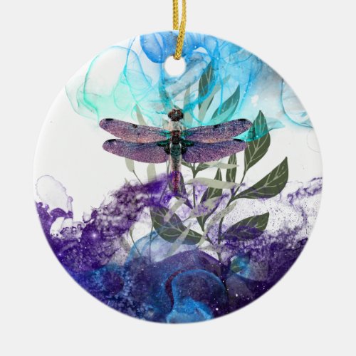 Dragonfly art ceramic ornament