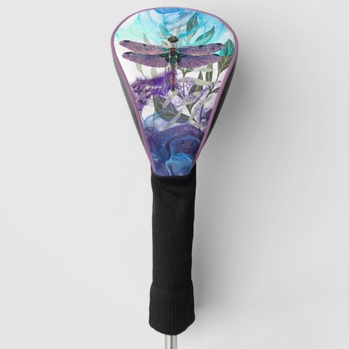 Dragonfly art golf head cover