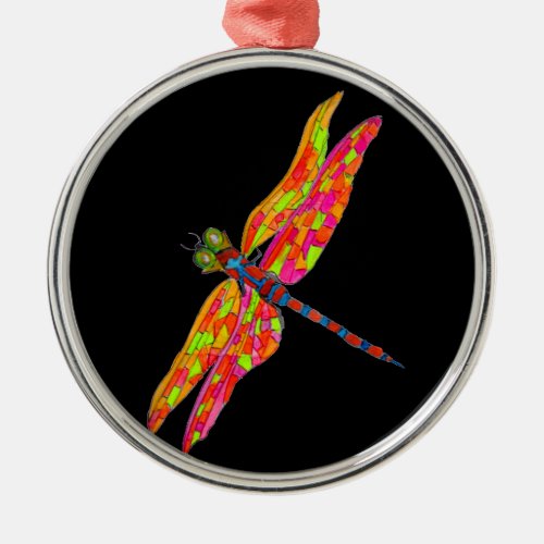 Dragonfly art insect illustration metal ornament