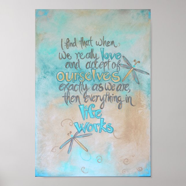 Dragonfly Art - Life Works Quote | Poster (Front)