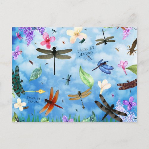 dragonfly art nola kelsey postcard