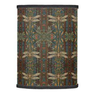 Dragonfly art painting botanical boho chic forest lamp shade