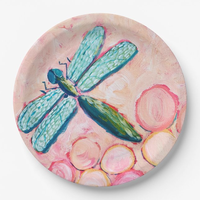 Dragonfly Art Paper Plates (Front)