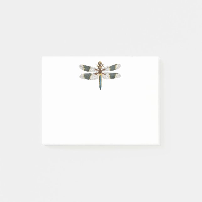 Dragonfly Artwork Post it Notes Sticky Memo Pad (Front)
