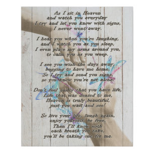 Dragonfly As I Sit In Heaven Memorial Gifts Faux Canvas Print