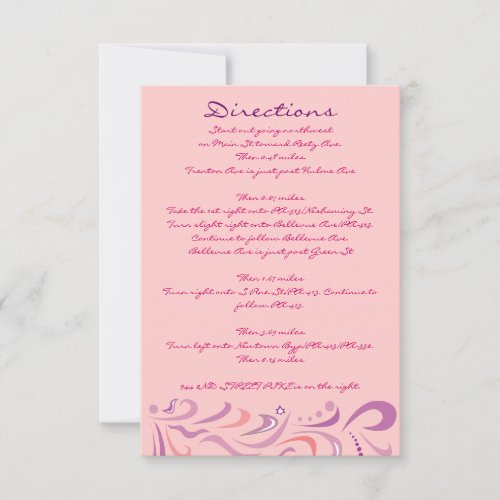 DRAGONFLY Baby Naming Invitation Direction Card