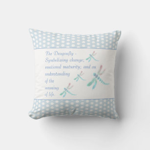 Dragonfly   Beautiful Blue & White Fashion Throw Pillow