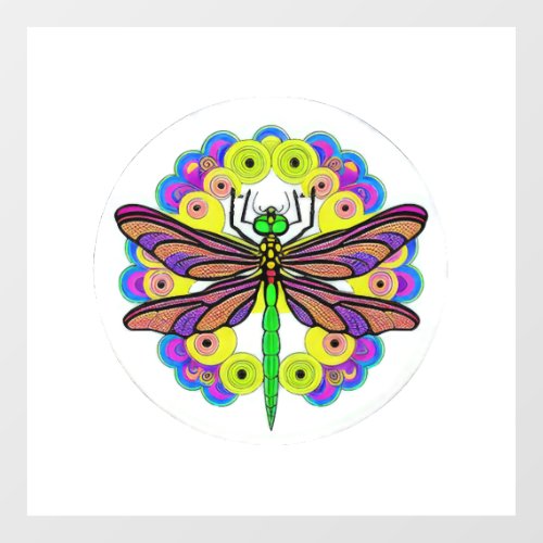Dragonfly Beautiful colorful and ornate   Wall Decal
