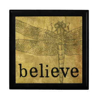 Dragonfly "believe" trinket box