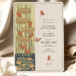 Dragonfly Belle Epoque Art Nouveau Wedding Invitation<br><div class="desc">Embrace the spirit of romance and artistic expression with our 'Belle Epoque Art Nouveau Dragonfly Wedding Invitation'. Drawing inspiration from the Belle Epoque era, this card captures the exquisite and dynamic artistry of the Art Nouveau movement. A serene pond, framed by a melange of blooming flowers, becomes a dance floor...</div>