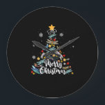 Dragonfly Bird Christmas Tree Entomologist Loves D Large Clock<br><div class="desc">Dragonfly Bird Christmas Tree Entomologist Loves Dragonflies T-Shirt</div>