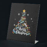 Dragonfly Bird Christmas Tree Entomologist Loves D Pedestal Sign<br><div class="desc">Dragonfly Bird Christmas Tree Entomologist Loves Dragonflies T-Shirt</div>
