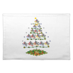 Dragonfly Bird Christmas Tree Gift Funny Christmas Cloth Placemat