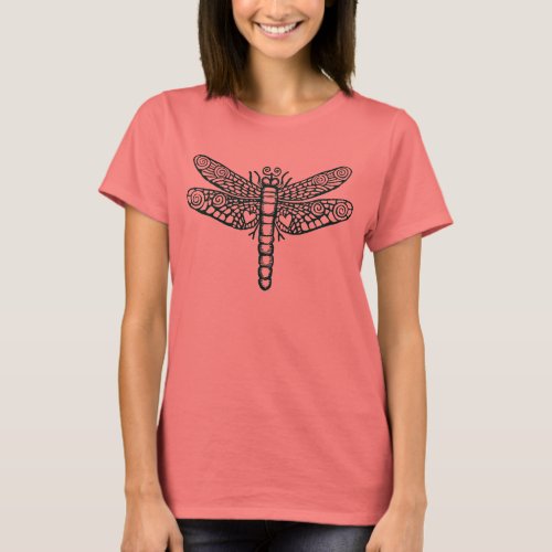 Dragonfly _ Black and White _ Customized T_Shirt