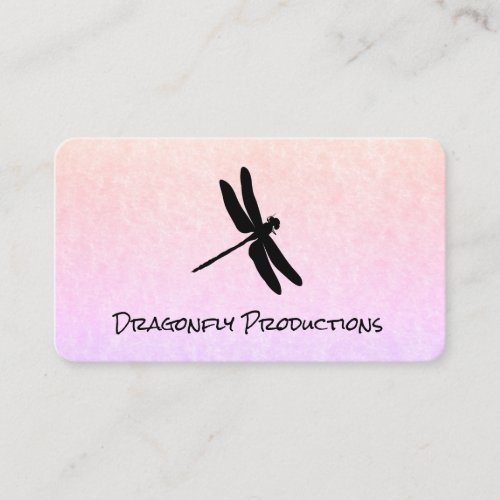 Dragonfly black chic business card
