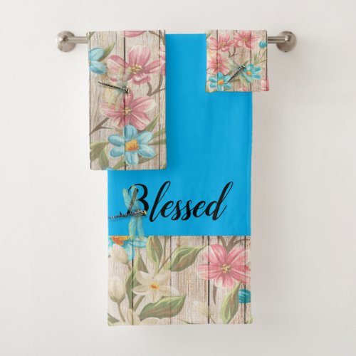 dragonfly blessed bath towel set