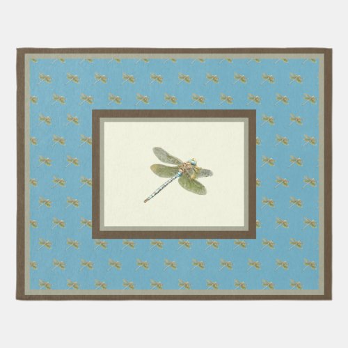 Dragonfly Blue Beige  Area Indoor or Outdoor  Rug