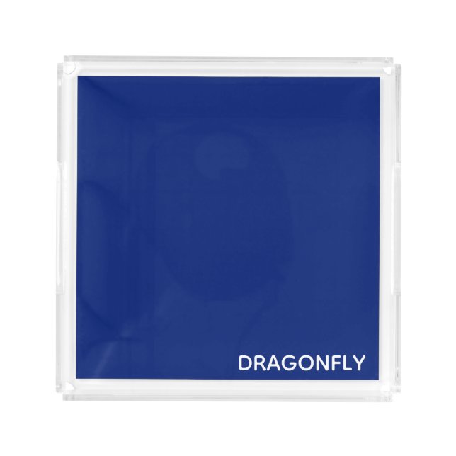Dragonfly blue color name acrylic tray (Front)