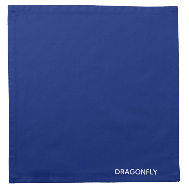 Dragonfly blue color name cloth napkin (Front)